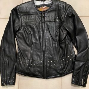 Harley Davidson leather studded jacket, Sm